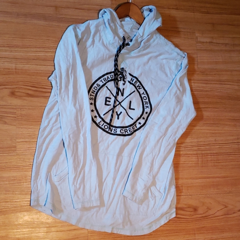 Light blue hooded top